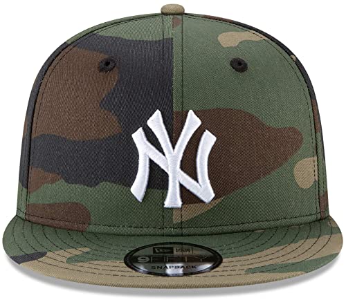 Unisex MLB Camo Snapback Hat Cap - Adjustable Green Yankees Logo