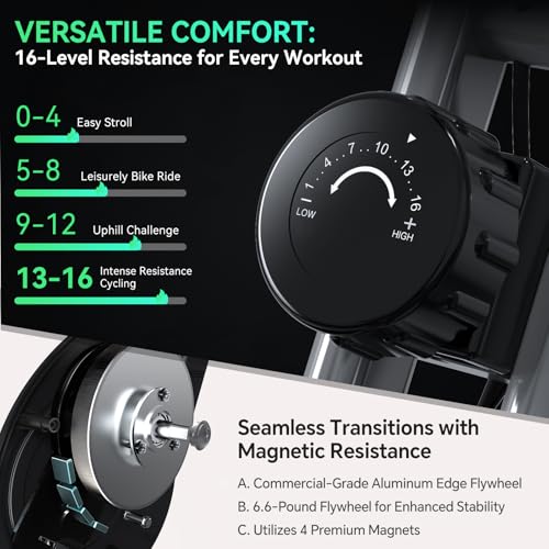 Foldable Exercise Bike Stationary Bikes for Home, 5 IN 1 Indoor Workout Bike, Cycling Bike with 16-Level Quiet Magnetic Resistance, 6.6 LBS Flywheel and 300LBS Capacity, 2025 Designed 817 X-bike