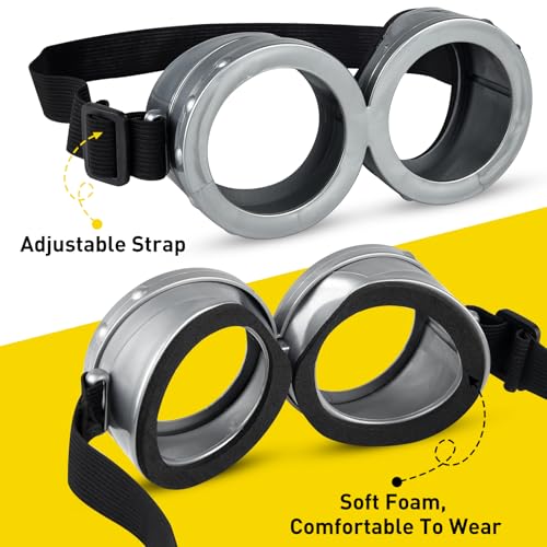 MEEZY Yellow Cosplay Costume Accessories Adult, Yellow Beanie Goggles Gloves for Adults Men Women Halloween Costumes