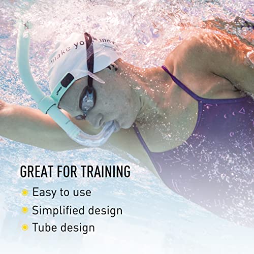 FINIS Glide Center-Mount Swim Snorkel for Adults - Mint Green, Adjustable Fit