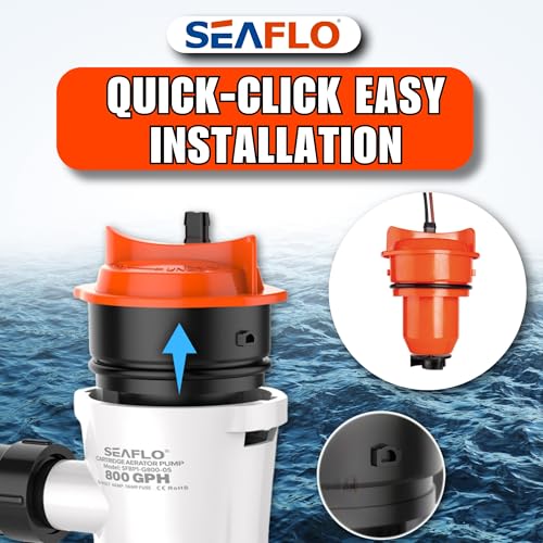 Replacement Motor Cartridge for SEAFLO 12V 800 GPH Bilge & Livewell Pumps - Quick-Click