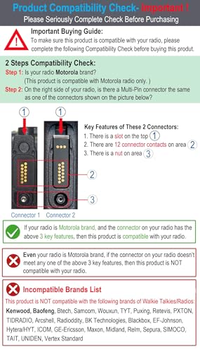 Rugged Speaker Microphone Compatible with Motorola XPR and APX Radios