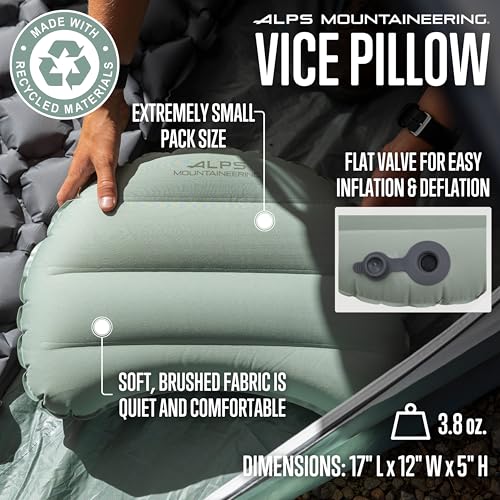 ALPS Mountaineering Vice Camping Pillow, One Size, Iceberg Green