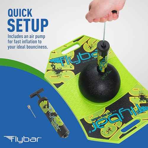 Flybar Pogo Trick Ball for Kids ? Balance Bounce Board with Anti-Slip Deck ? Pump Included - Indoor & Outdoor Toys for Boys and Girls Fun Way to Reduce Screen Time Supports up to 160 lbs ? Ages 6+