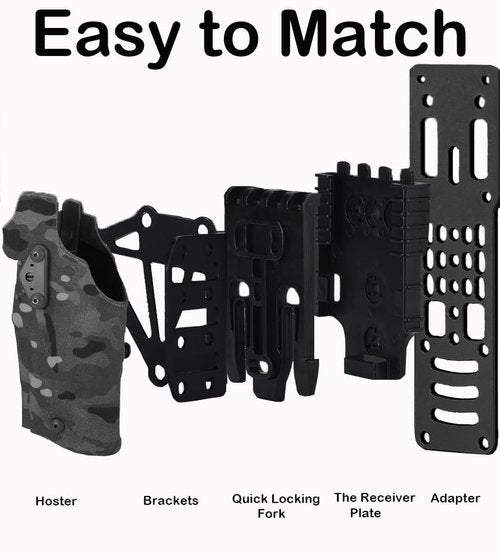 Tactical Holster Adapter Tourniquet Holder Mount QLS Extension Adapter Holster Accessories Belt Attachment Black