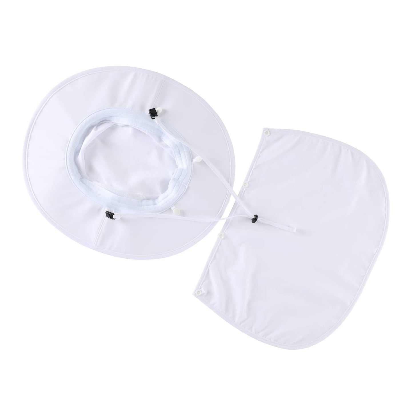 Home Prefer Outdoor Mens UPF50+ Sun Hat Wide Brim Fishing Hat with Neck Flap (White)