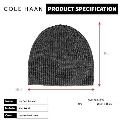 Cole Haan Men's Knit Beanie-No Cuff Design
