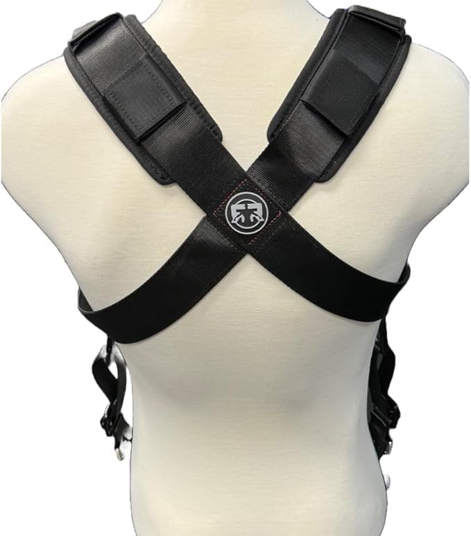 RR GET RIPPED! BY ROSENBLATT Squat Harness Premium Adjustable V3. squat deadlift lunge calf raise nordic knees over toes mobility quads glutes hamstrings calves (Black)
