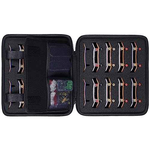 Aenllosi Hard Case for 36PCS Fingerboards,Large Capacity Holder for Mini Finger Skateboards Toy,Compatible with Grip Tapes,Bearing Wheels,Trucks & Decks(Black,Case Only)
