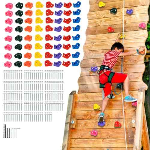 VEVOR 25 Rock Climbing Holds for Kids and Adults, Multi-Colored Climbing Rock Wall Grips for Indoor and Outdoor Playground Play Set