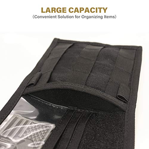 WYNEX Car Sun Visor Organizer MOLLE Panel Black Small - Universal Vehicle Storage