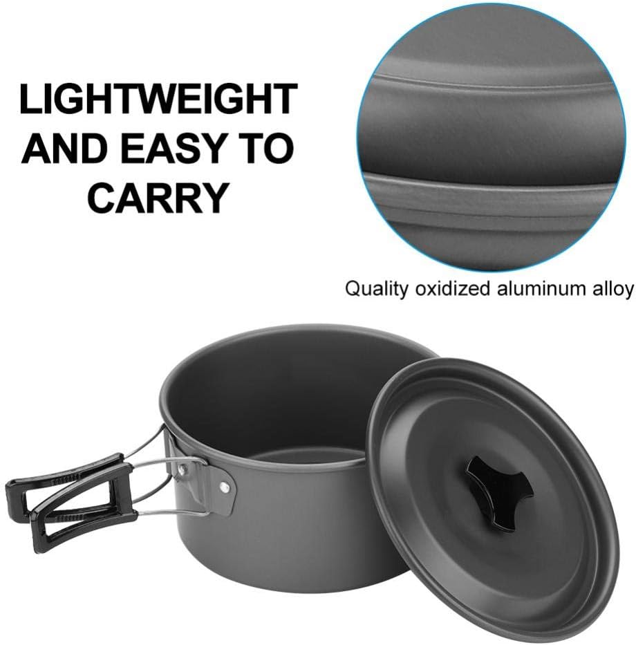 Aluminum Alloy Camping Cookware Set: Essential Mess Kit for Camping, Hiking & Outdoor Adventures