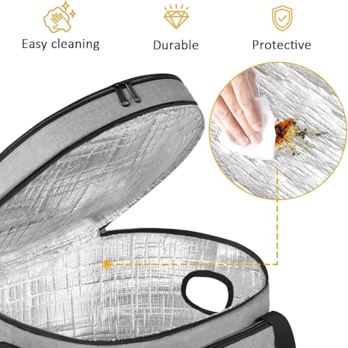 YOREPEK Gray Slow Cooker Carrier Bag for 6-8 Quart Crockpots - Insulated Travel Case