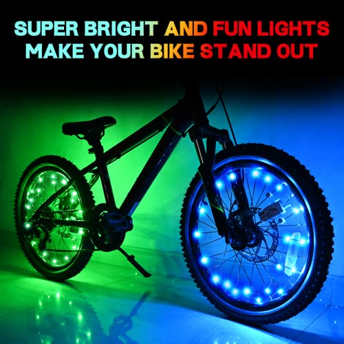 Purple Bike Wheel Lights Pack of 2 LED Spoke Lights Waterproof Cycling Safety Decoration