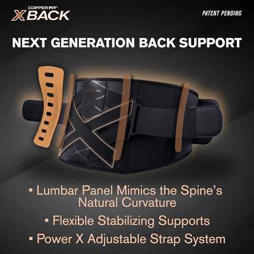 Copper Fit X-Back Brace for Lower Back Pain, Lumbar Support, Herniated Disc, Sciatica, Arthritis ? Adjustable, Breathable Design - for Men and Women (Large/XLarge)