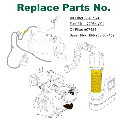 Golf Cart Tune Up Kit for EZGO RXV 2008 & TXT 2010 Gas Models - Filters & Spark Plug