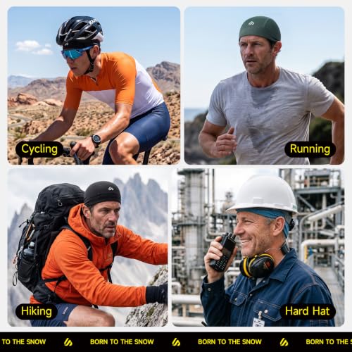 3-Pack Comfortable Skull Cap Cooling Helmet Liners for Men Women - Black Green Blue