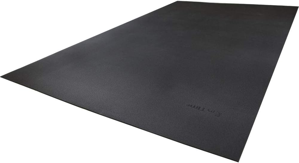 RevTime Large Exercise Mat 6 x 4 feet (72" x 48" x 1/4") 6 mm Thick & High Density Mat for Home Cardio and Yoga Workouts, Durable Gym Floor, Black