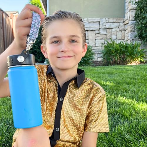 Gearproz HydroCord 3.0 H, Replacement Handle and Clips for Hydroflask Lids with Rivets, Fits Wide Mouth Bottles 12oz-64oz, Shoulder Strap, Water Bottle Handle, Durable Carrier