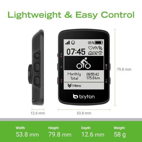 Bryton Rider 460 2.6 Inch LCD GPS Bike Computer Innovative Navigation Assistance, Compatible with E-Bike and Bike Radar, 32hrs Long Battery Life, Bluetooth ANT Waterproof