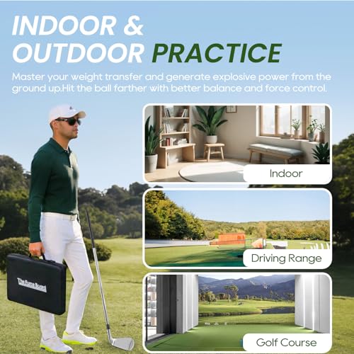 Golf Pressure Plate Training Aid with Adjustable Balance Board for Swing Improvement