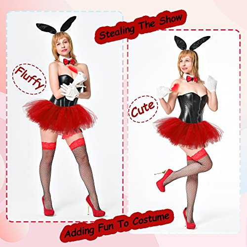 24 Short Red Puffy Tulle Ballet Tutus for Women Adults - 5 Layers Party Costume