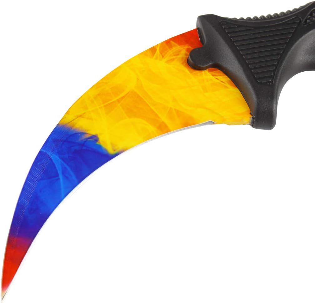 Andux Karambit Camping Hunting Tool with Cord ZD-01 (Purple-White)