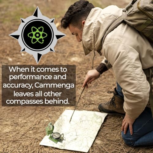 Cammenga Official US Military Tritium Lensatic Compass, Accurate Waterproof Hand Held Compasses with Pouch for Hiking Camping Navigation Survival Backpacking Orienteering