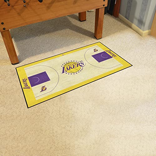 FANMATS 9298 Los Angeles Lakers Large Court Runner Rug - 30in. x 54in.