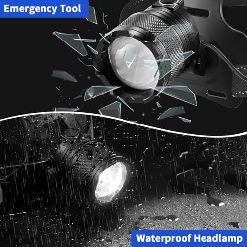 2-Pack Super Bright Rechargeable LED Headlamps for Adults, Outdoor & Work