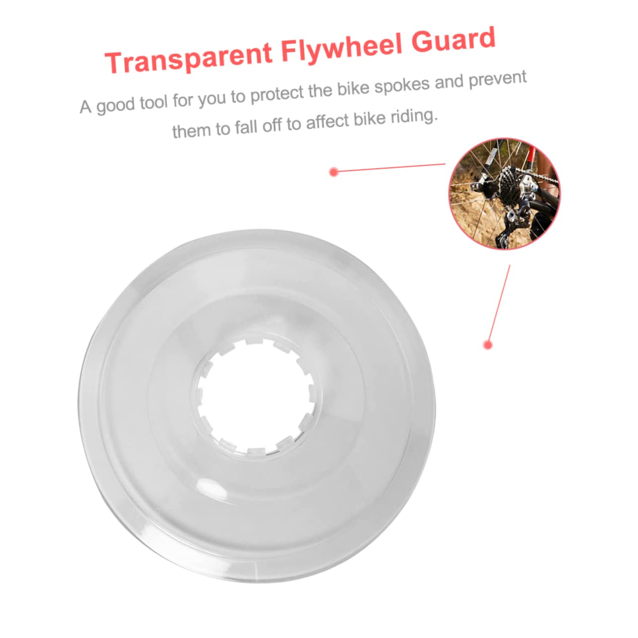 Toddmomy 2pcs Transparent Flywheel Guard Bike Spoke Protection Cover Durable Rear Hub Protector for Mountain Bikes High-Grade Material Easy to Clean Present for Cyclists