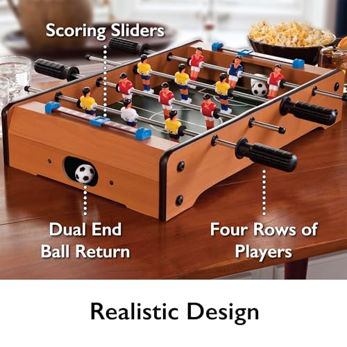 Mini Tabletop Foosball Game - 20 Inch Compact Soccer Table for Family Fun