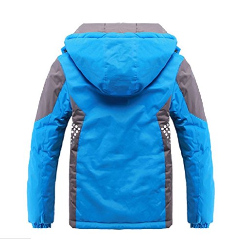Vinmin Boys Winter Fleece Lined Hooded Jacket - Blue, 8 Years