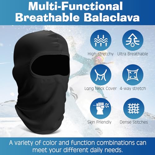 Balaclava Face Ski Mask: 6 Pack Breathable Full Face Cover for Men Women Full Head Masks Neck Gaiter