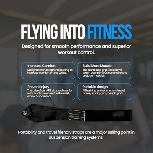 Premium Nylon Suspension Trainer Straps for Full Body Workout, Support 540lbs