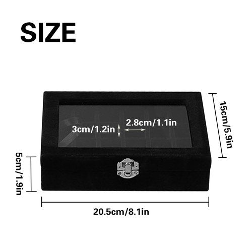 QoTang 24 Slots Championship Ring Display Case, Sports Baseball Ring Display Case Box Flannel Baseball Ring Holder for Multiple Rings Championship Ring Box for Ring Display Sports Fan Souvenirs
