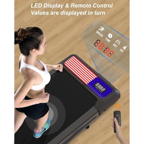 UPREIGN 3 in 1 Treadmill, Portable Under Desk Walking Treadmill with Incline for Home/Office, Remote Control, LED Display