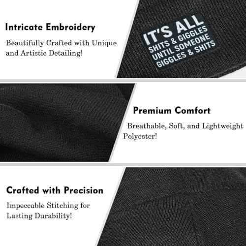 Funny Beanies Warm Knit Hats Fall Winter Black Hip Pop Knit Hat Cap for Women Men