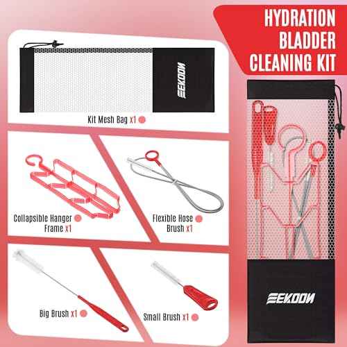 Feekoon Reservoir Hydration Bladder Cleaning Kit, Water Bladders Cleaner Set Includes Brushes, Drying Collapsible Frame and Carrying Bag, Water Reservoir Cleaning Tools for Hydration Backpack