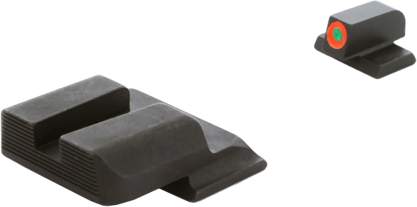 AMERIGLO Protector Tritium Green Front/Rear Square Notch Sight Set Compatible with Glock Gen 1-4 9mm/.40/.380, Gen 5 10mm/.45
