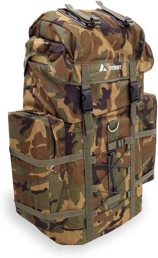 Everest Woodland Camo Hiking Pack, Camouflage, One Size