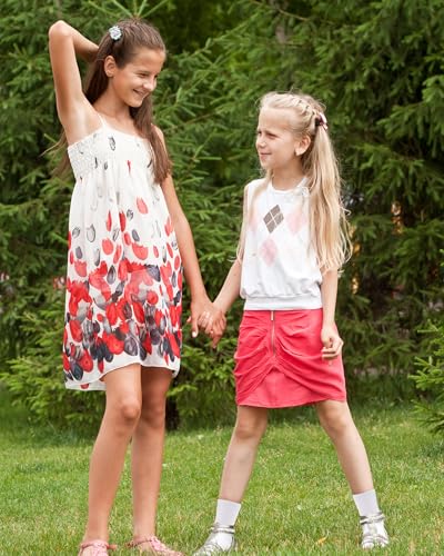 Duufin Girls Crew Socks 12 Pairs for Ages 4-15, White, 7-10 Years