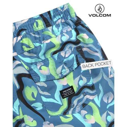 Volcom Boys Swim Trunks - UPF 50+ Quick Dry Board Shorts with Drawstring Waist - Bathing Suit Swimsuit for Boys (Size: 8-16)