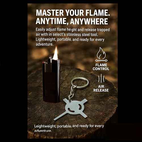 IN SELECT Lighter Flame Adjuster and Air Release Tool, Stainless Steel Keycahin Accessories for Butane Lighters, Universal Refill Venting and Flame Control Tool 2 Pack