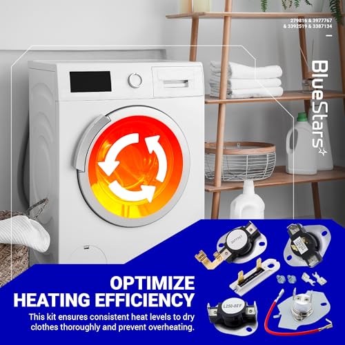 Dryer Repair Kit for Whirlpool Maytag Roper & More - Includes Thermostats & Fuse