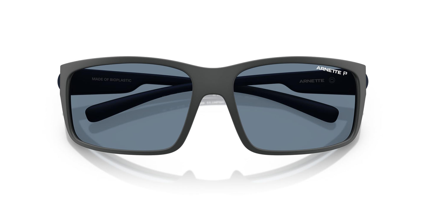 ARNETTE Man Sunglasses Matte Dark Grey Frame, Polar Dark Blue Lenses, 62MM