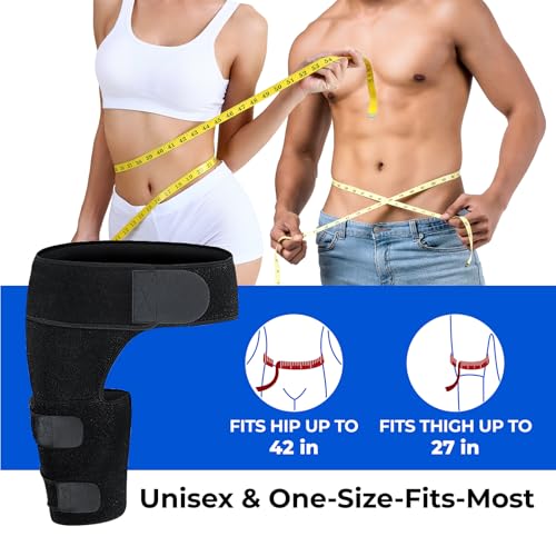 Hip Brace, Sciatica Pain Relief Devices, Hip Brace for Women Men, Hips Pain Relief, Thigh Compression Sleeve, Sciatic Nerve Braces, Suitable for Sciatic Nerve, Groin, Thigh, Hamstring