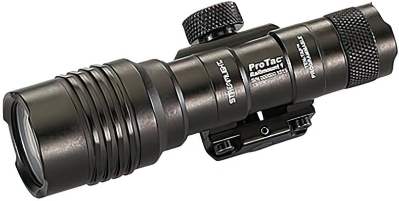 Streamlight 88058 ProTac Rail Mount 1 350-Lumen Multi-Fuel Weapon Light with CR123A Batteries and Remote Pressure Switch, Tail Switch, Clips, Black, Box