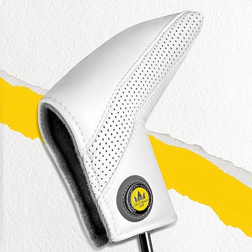 Craftsman Golf Classic White Putter Head Cover Magnetic Closure Durable Leather