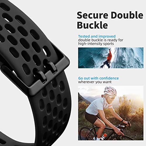 Getino Black Breathable Sport Strap for Fitbit Charge 5 & 6 - Adjustable, Waterproof, Lightweight